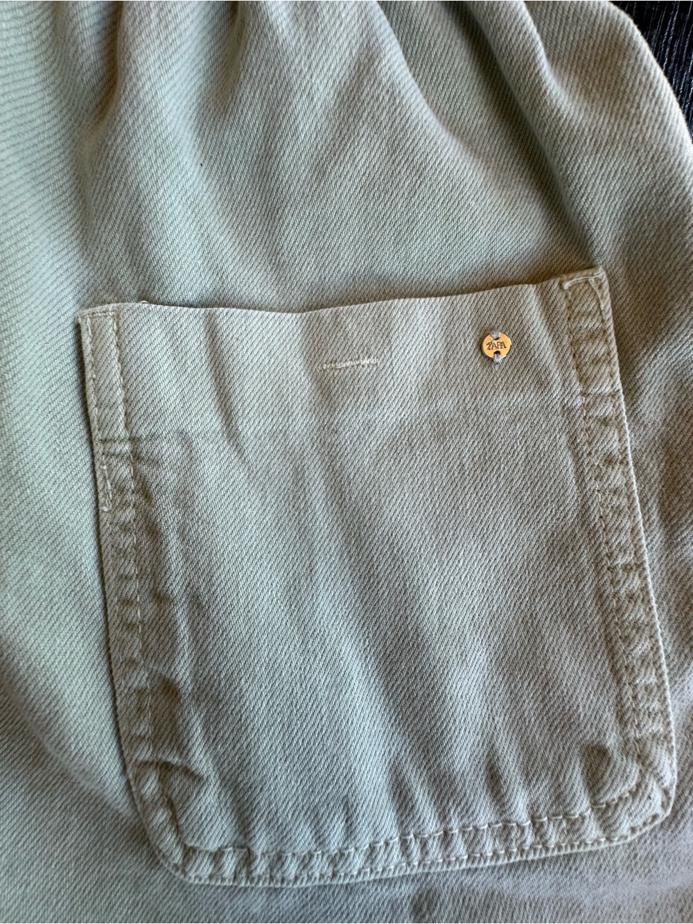 Zara Light Sage Paperbag Belted Shorts - Picture 5 of 6